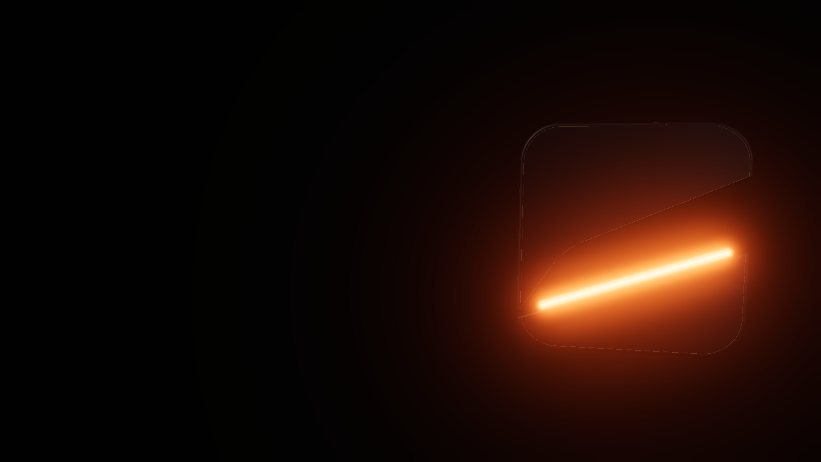 The Ler Signal Core: a dark glass mark with a glowing orange signal cut