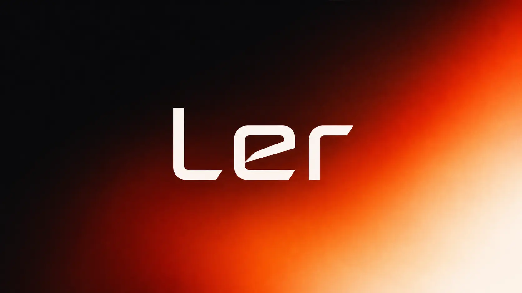 Ler wordmark on a dark orange brand banner