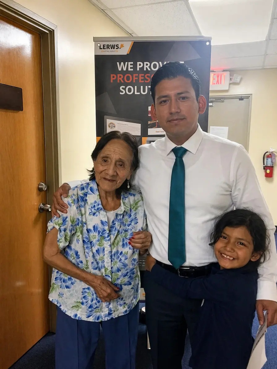 Family moment in the LERWS office