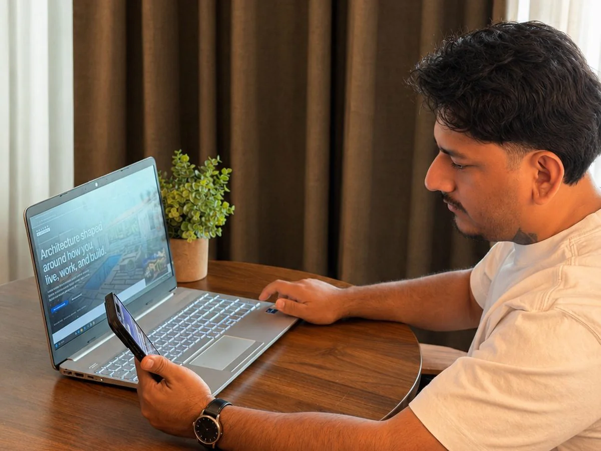 The same page checked side by side on a laptop and a phone