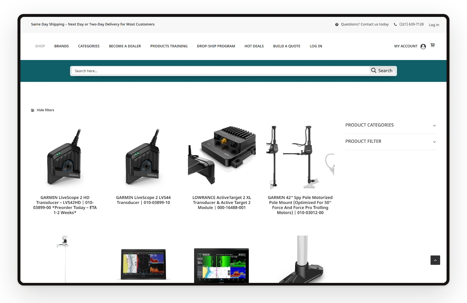 Shop page