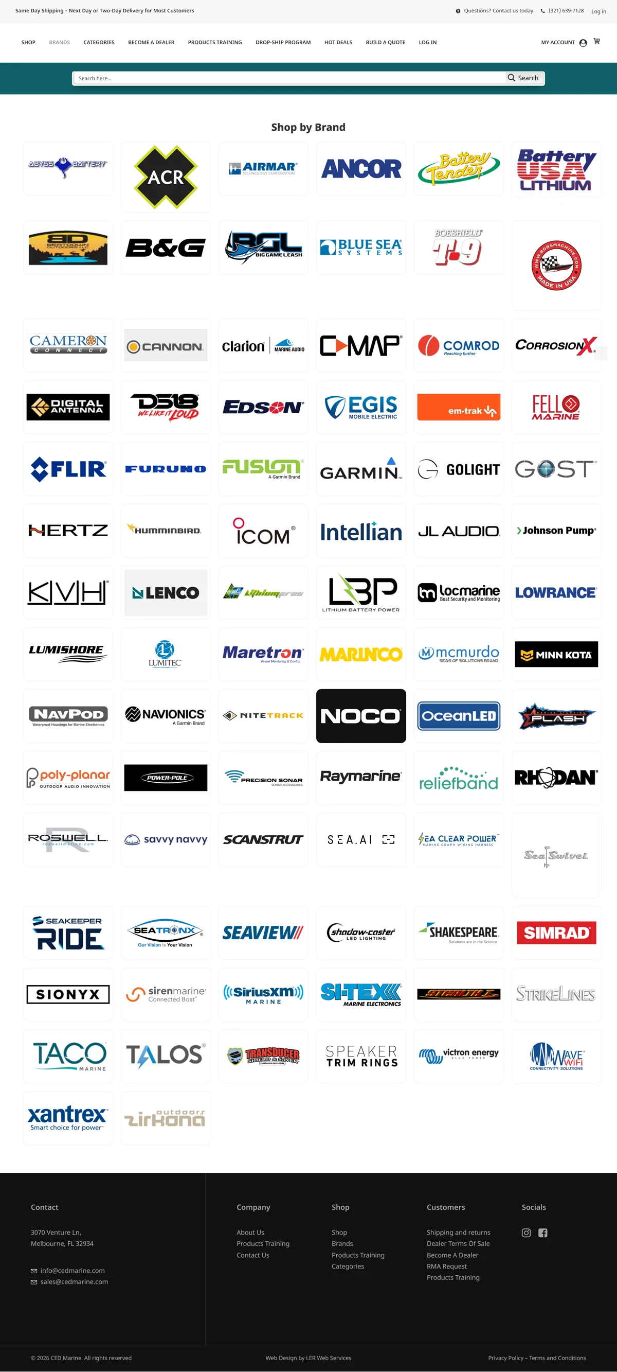 Brands page, full length