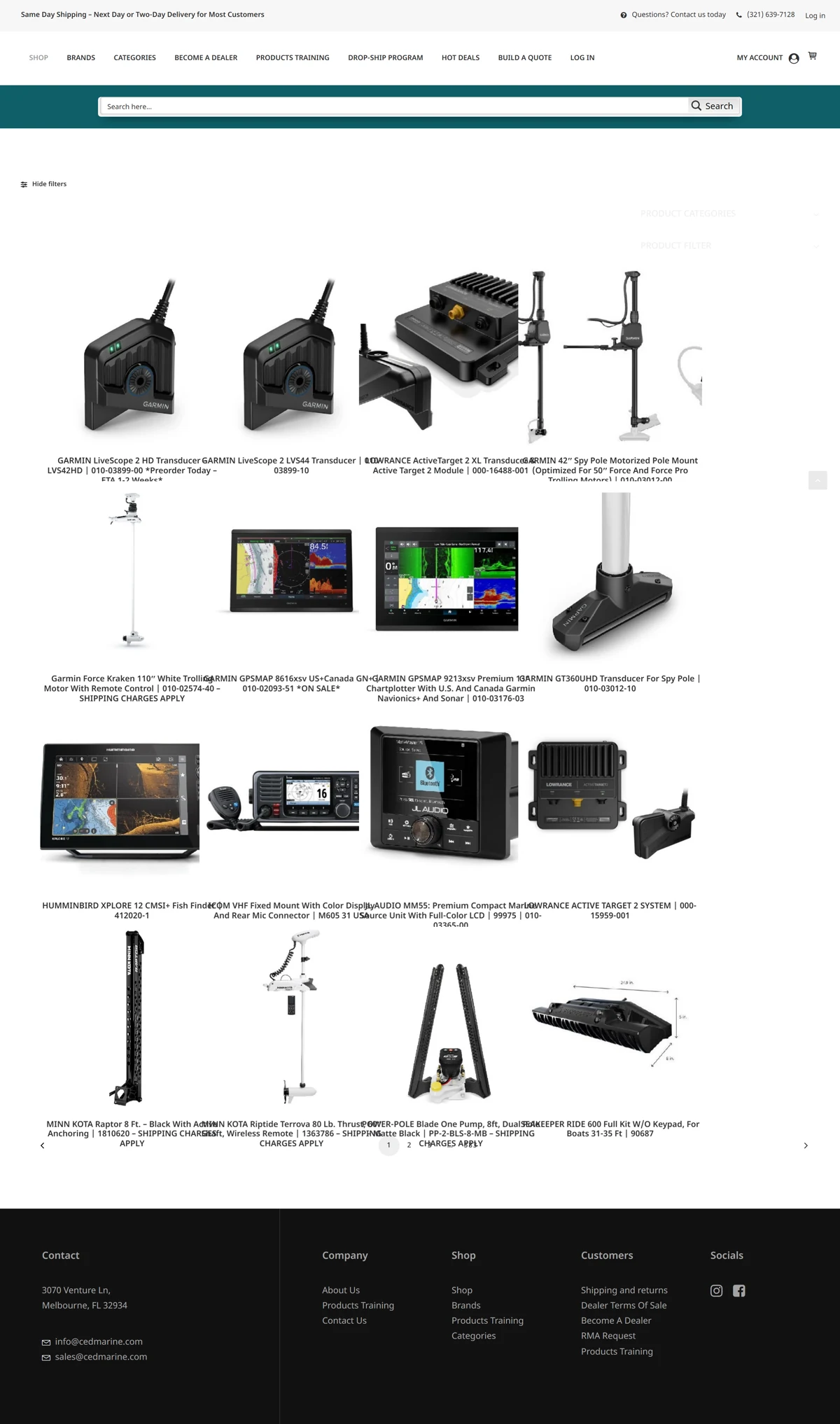 Shop page, full length