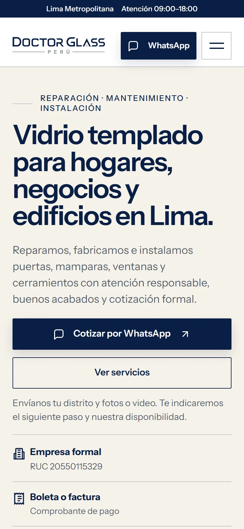 Homepage on a phone