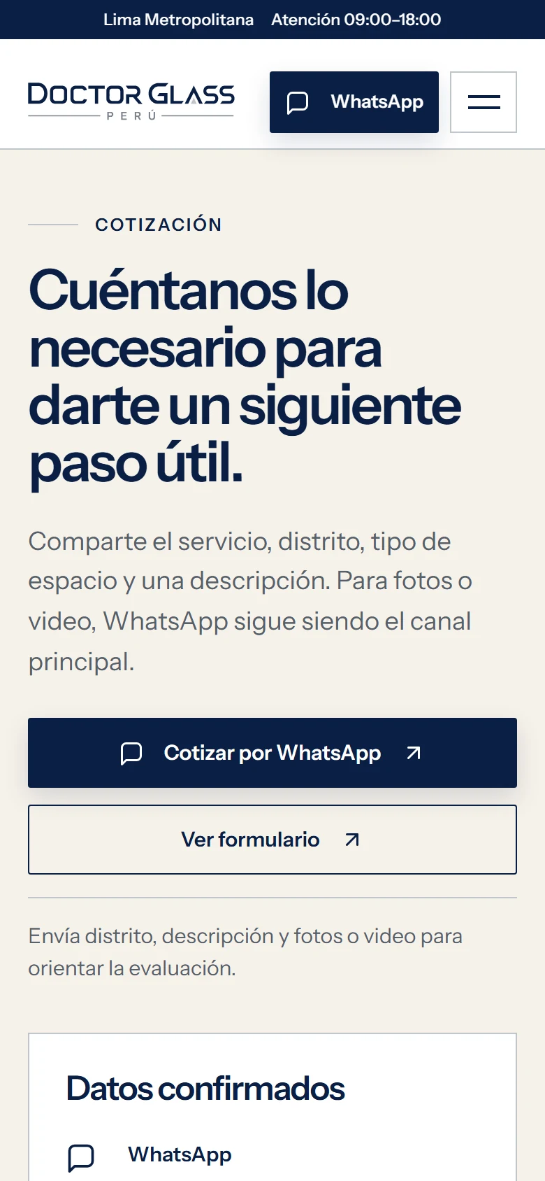 Quote page on a phone