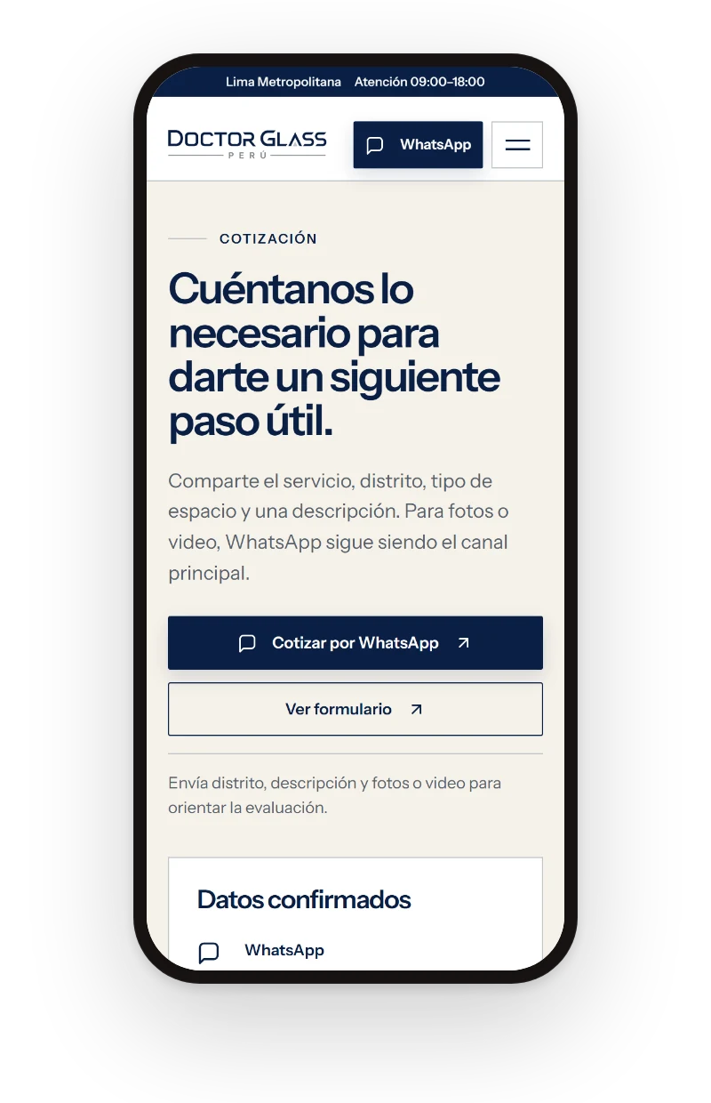 Quote page on a phone