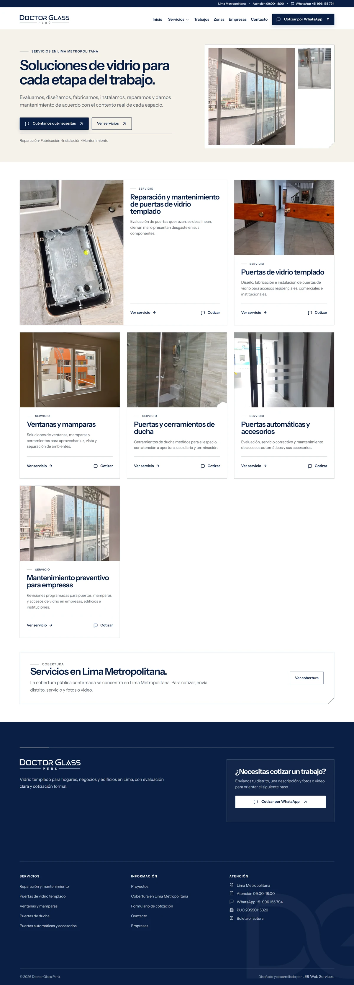 Services page, full length