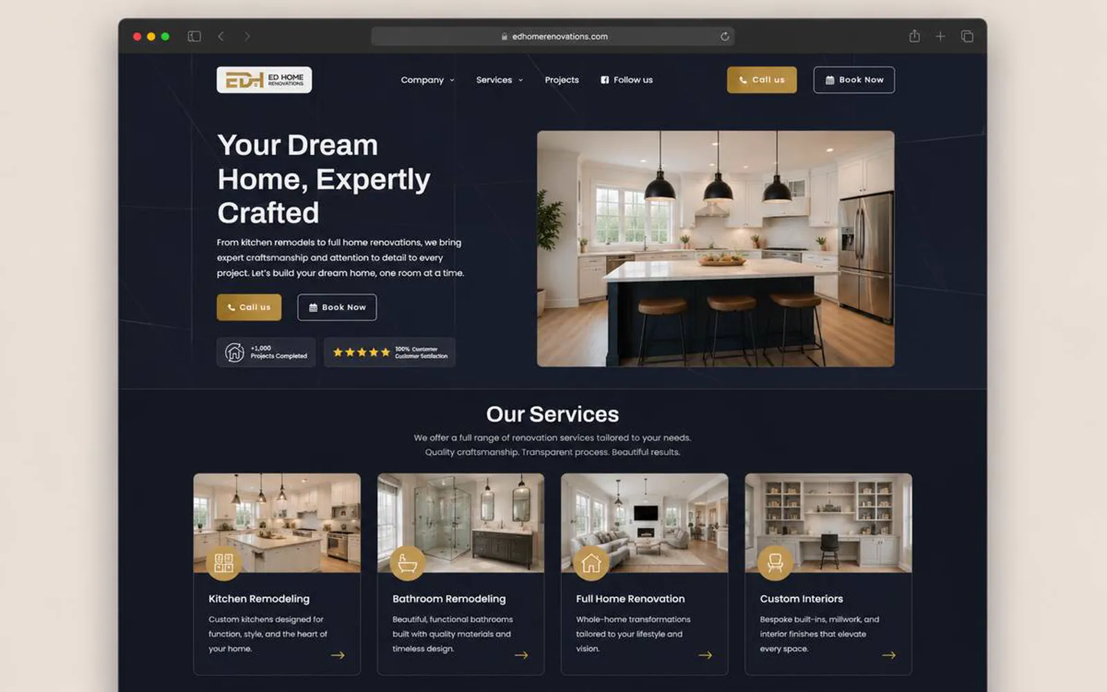 Ed Home Renovation website project preview Ed Home Renovation website project cover