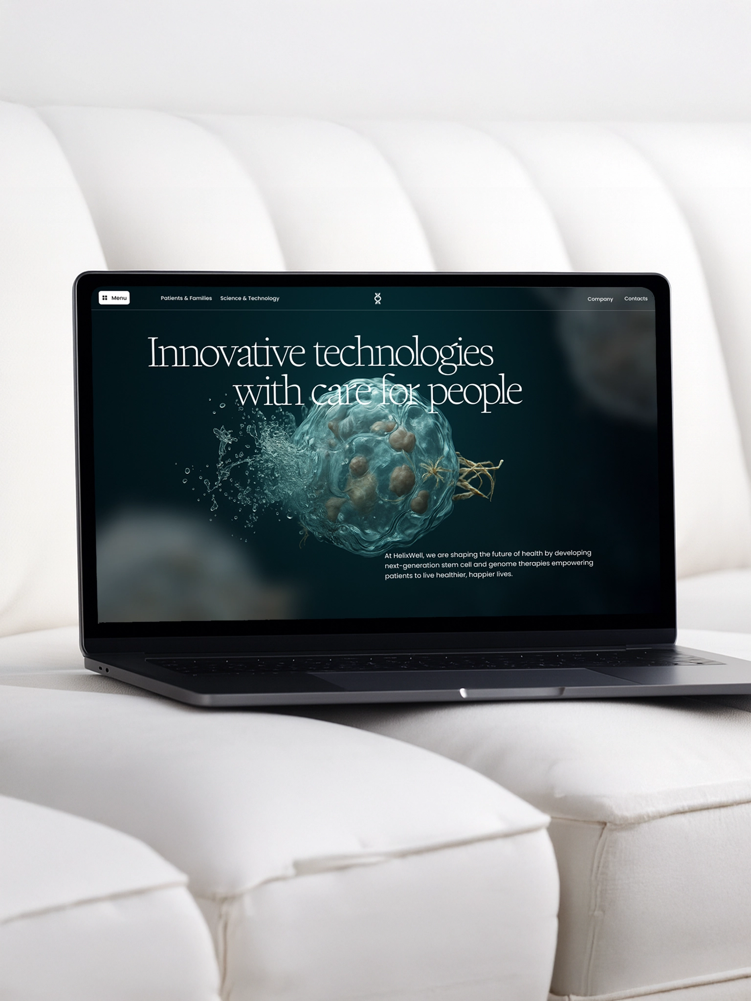 A science-forward digital presence for a biotech company pioneering genome and cell-based therapies. HelixWell blends complex innovation with human stories to build trust and inspire hope.