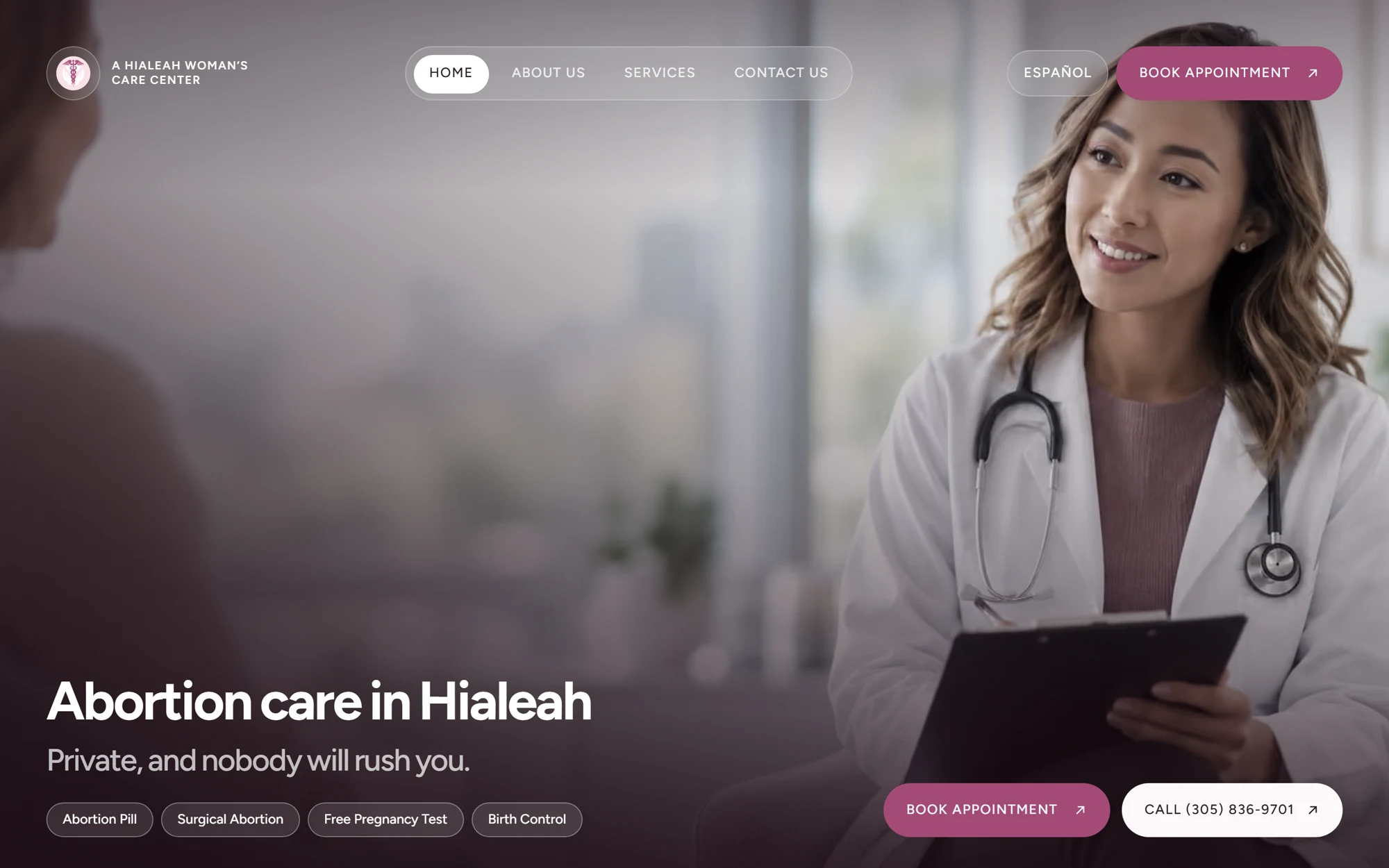 Página principal de A Hialeah Woman’s Care Center