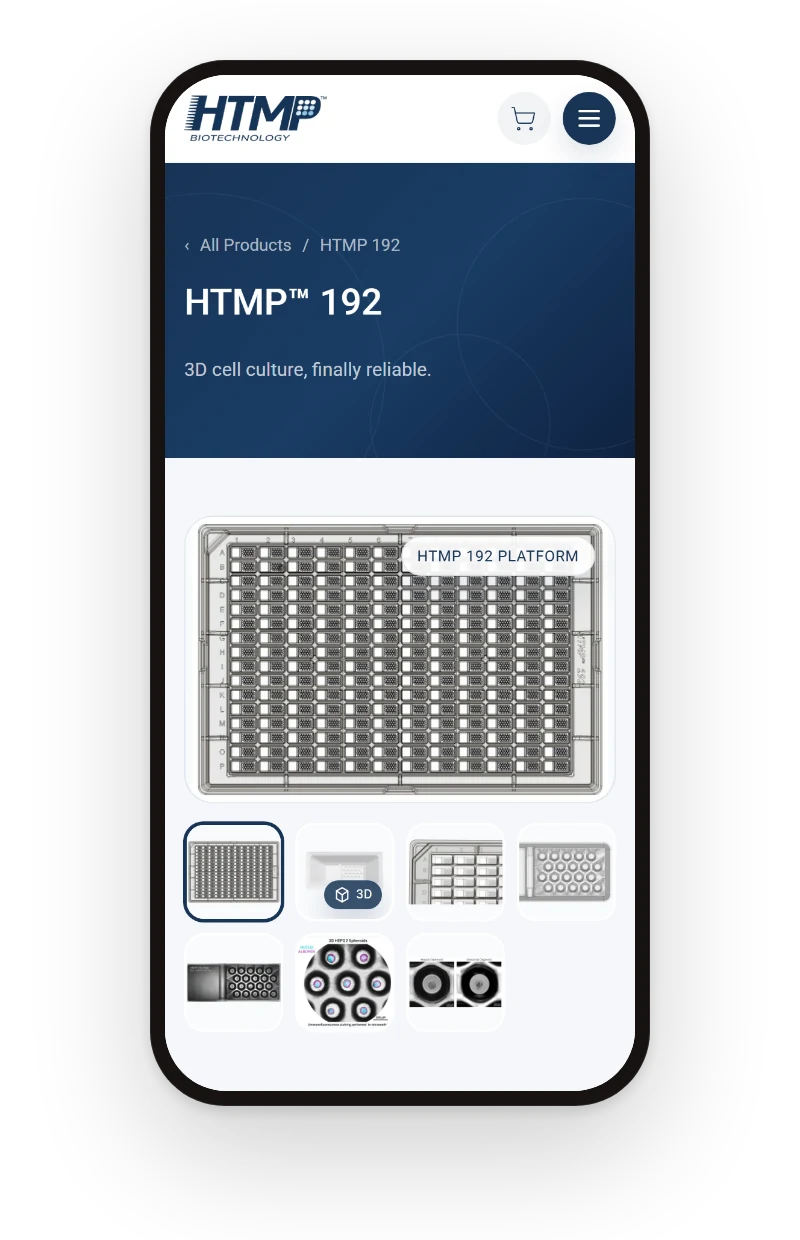 HTMP 192 product page on a phone