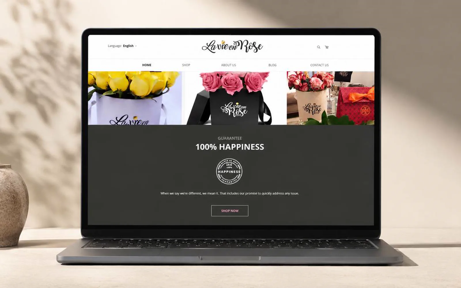 La Vie en Rose Flowers website project