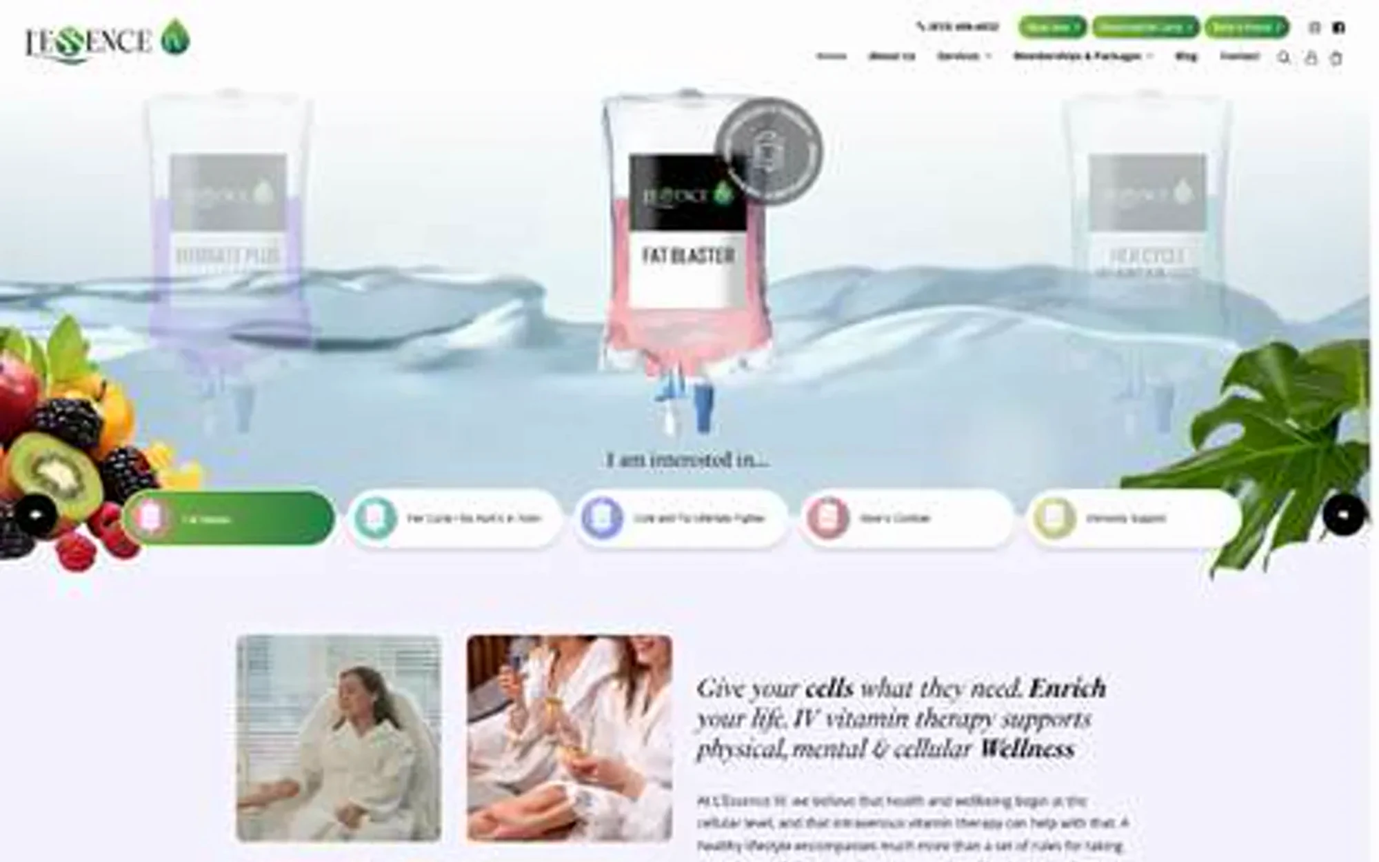 Página de inicio de L'essence IV Therapy