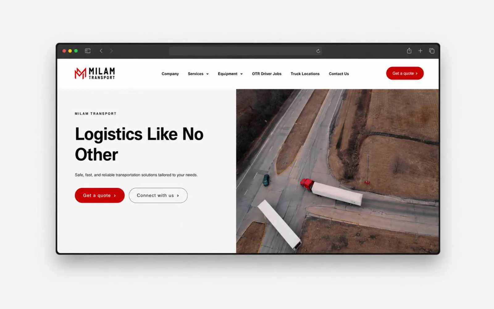 Milam Transport website project
