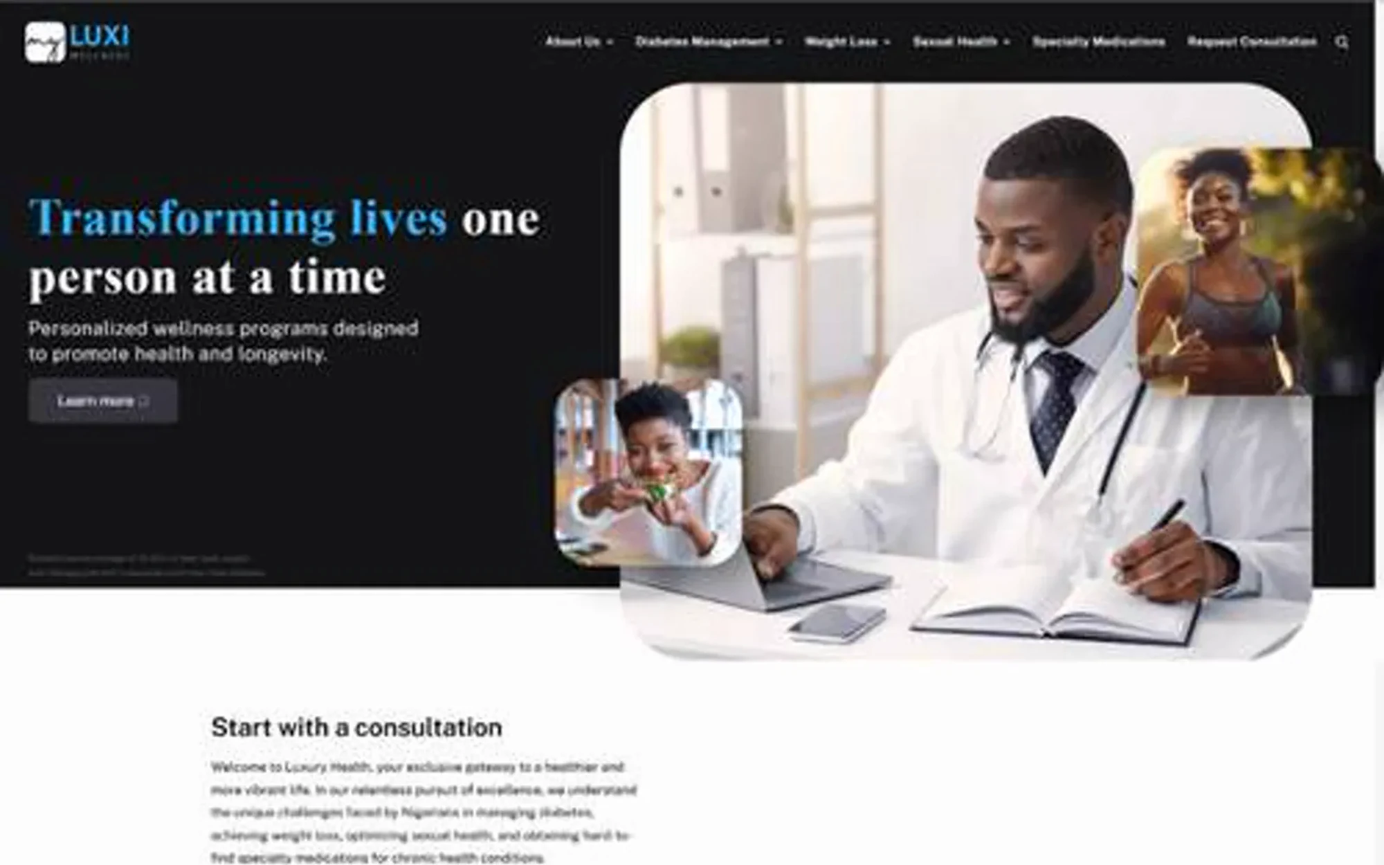 MyLuxiHealth homepage