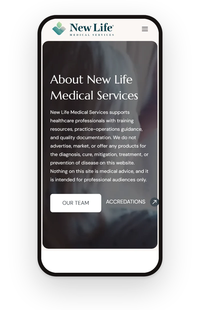 About page on a phone