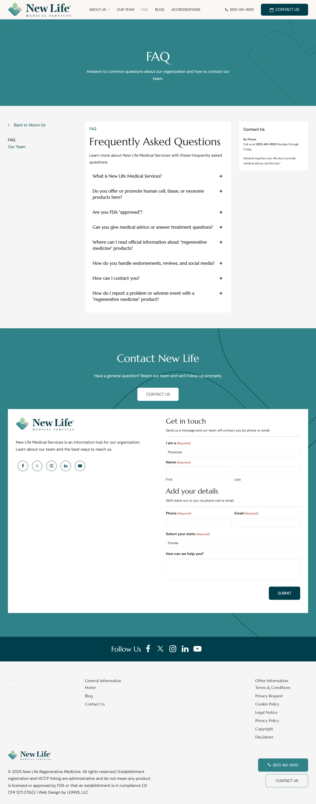 Faq page, full length