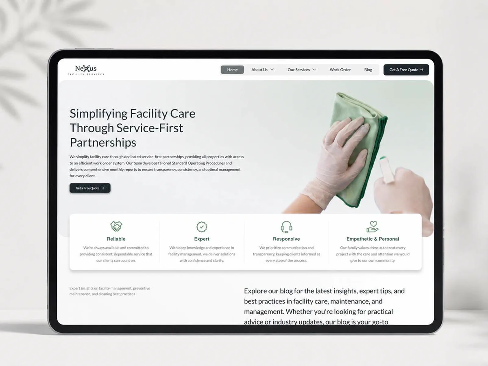 Nexus Facility Services website project cover