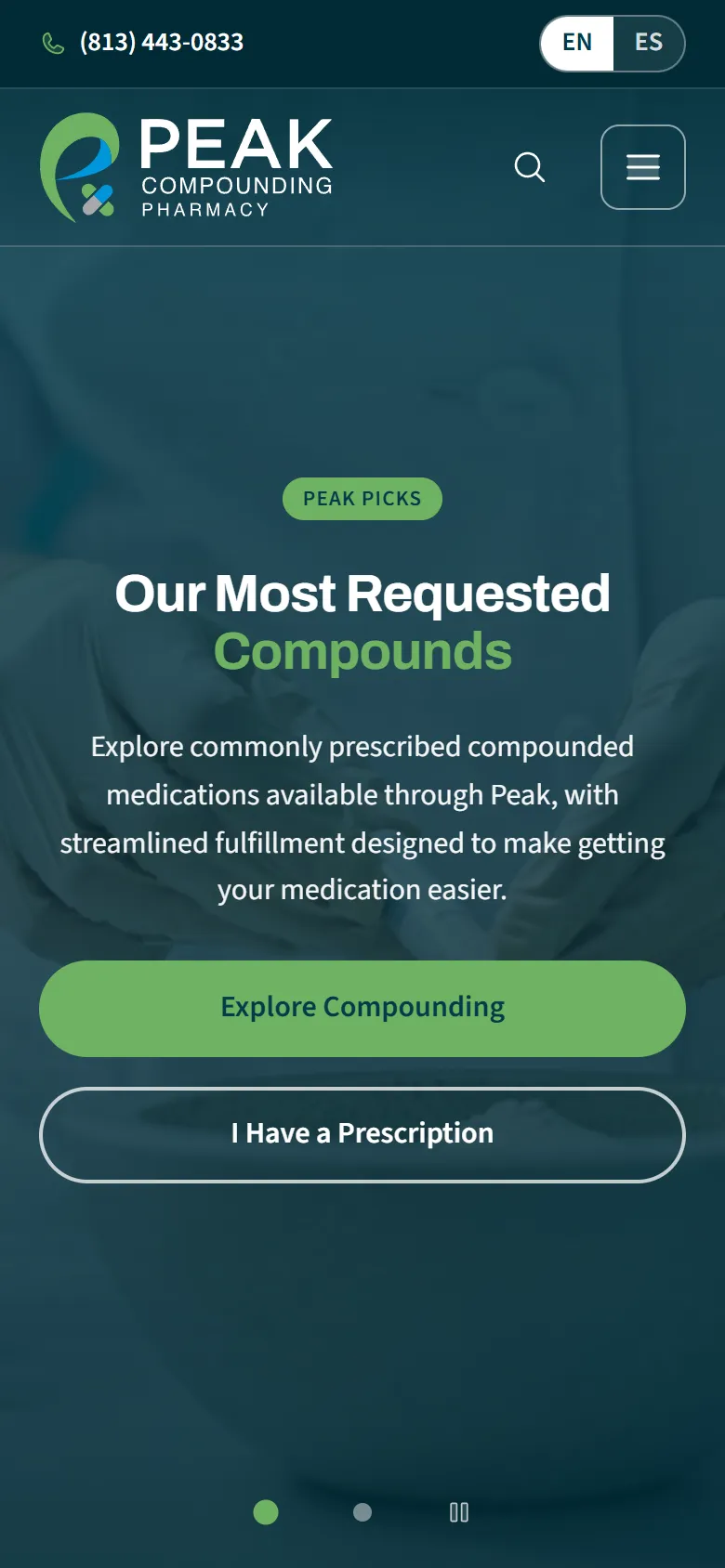 Homepage on a phone