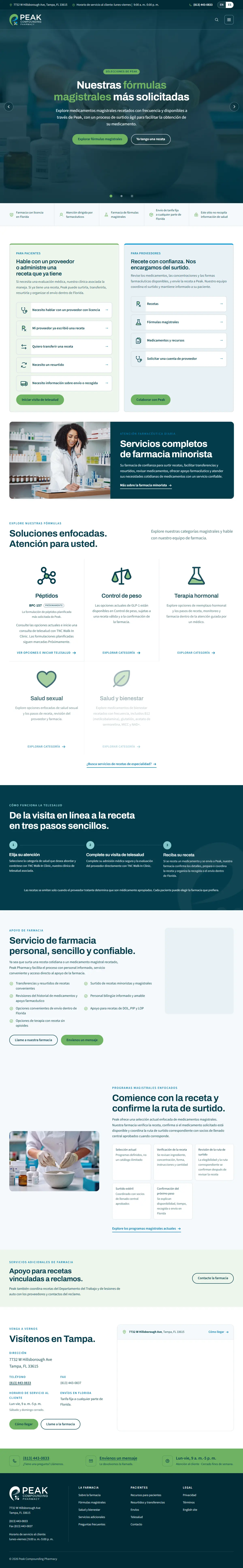 Spanish homepage, full length