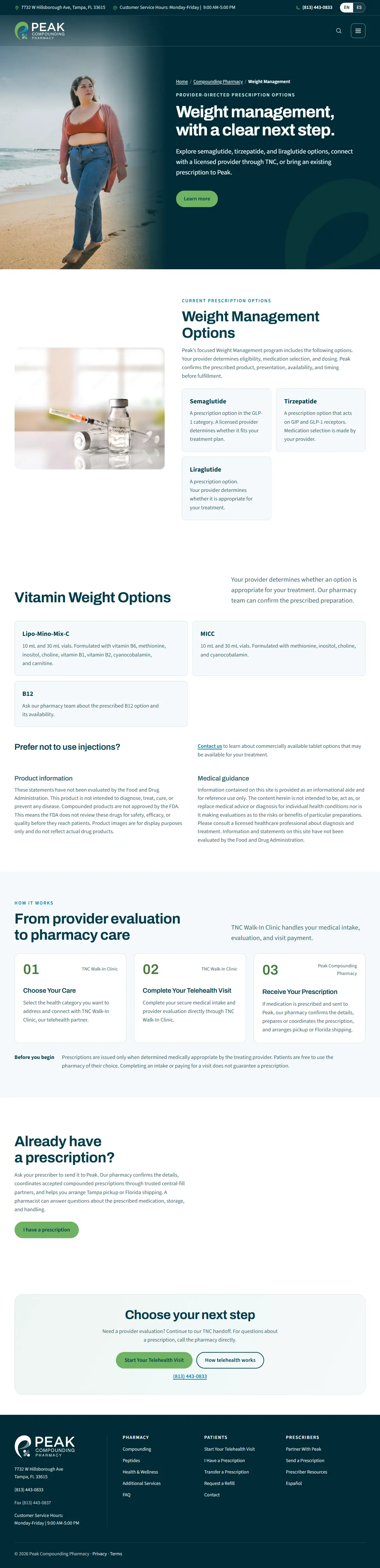 Weight management page, full length
