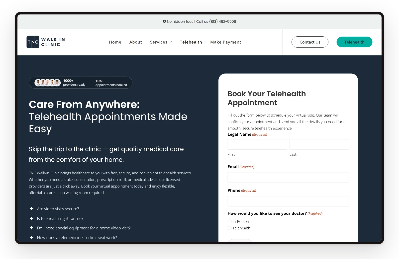 Telehealth page