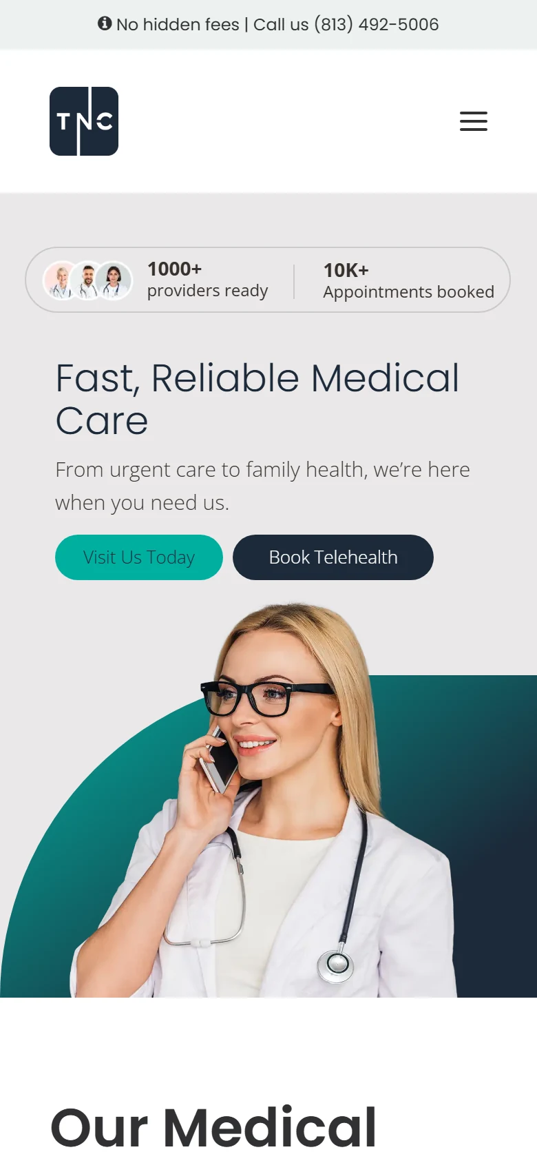 Homepage on a phone