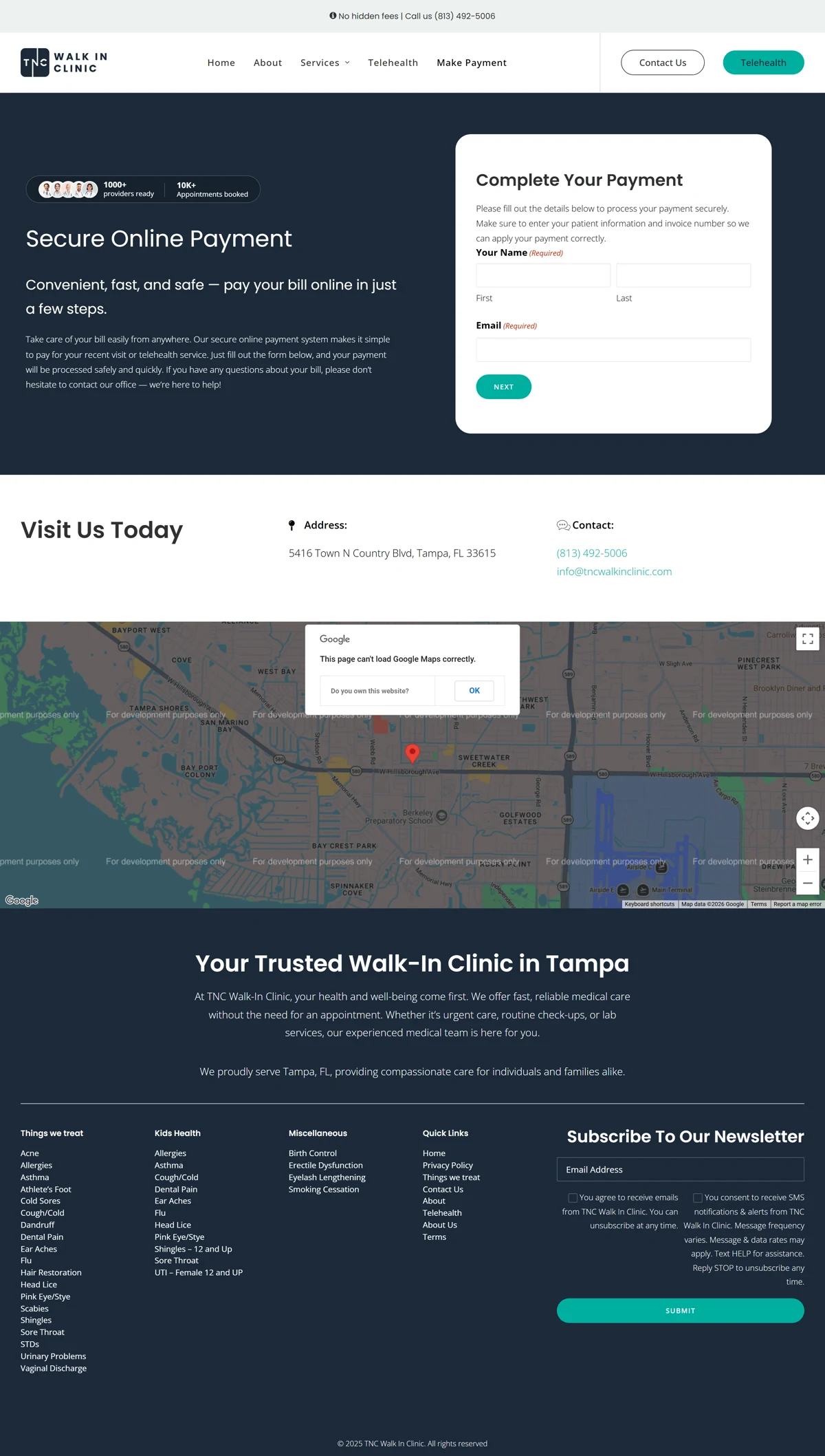 Payment page, full length