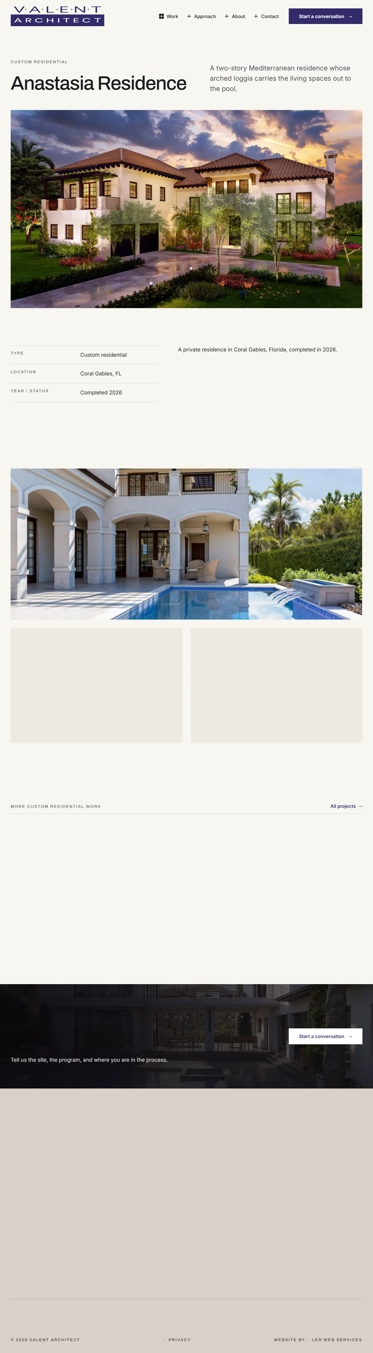 Anastasia Residence project page, full length