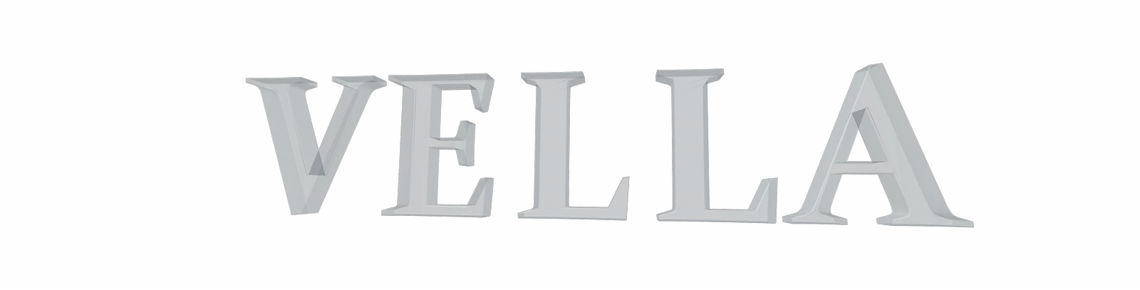 The Vella Med Spa logo in clear 3D