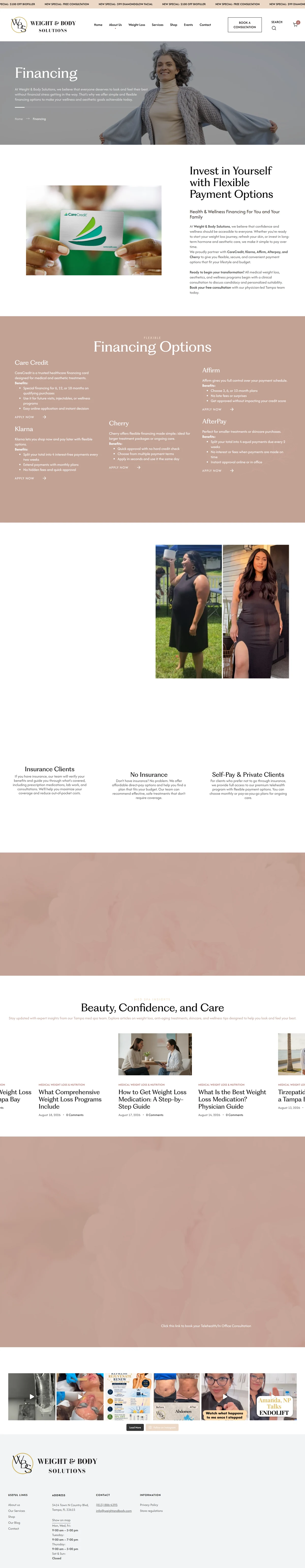 Financing page, full length